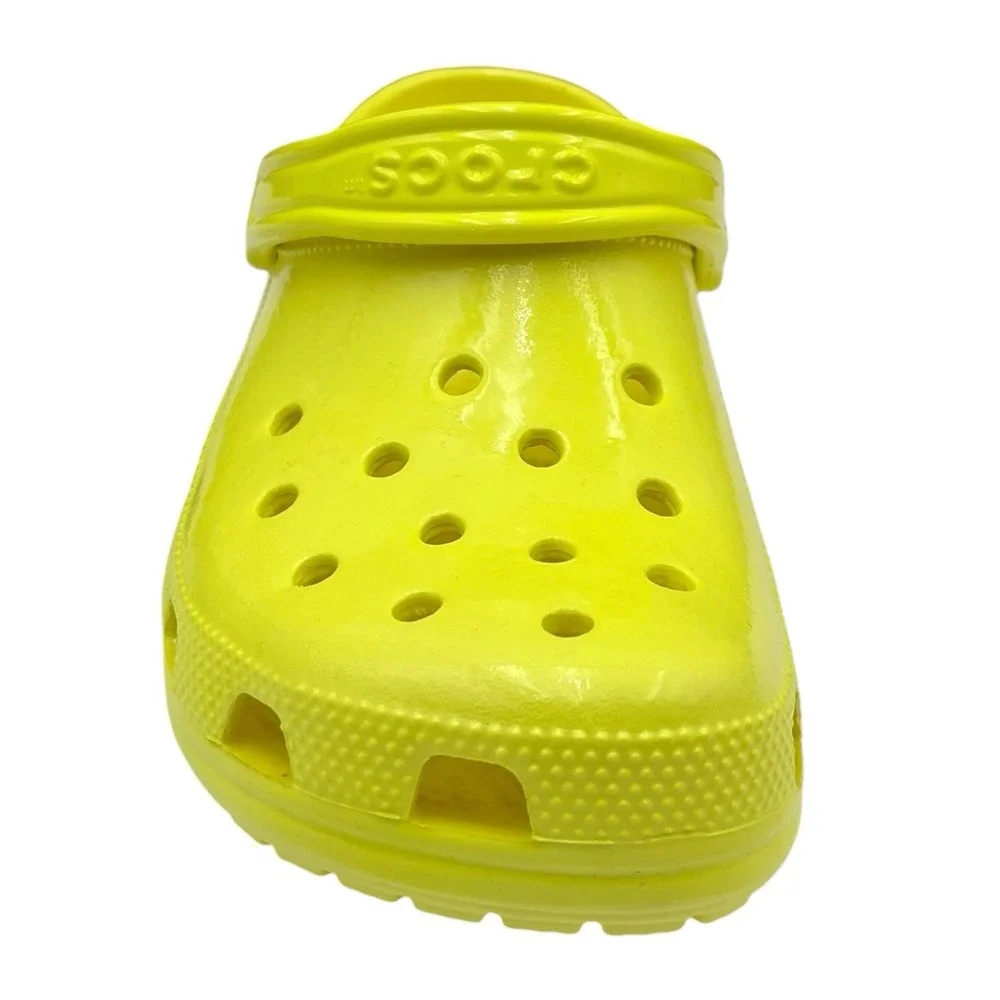 Crocs Mens Classic Slip-on Clogs Size‎ 6 Neon Yellow Glossy Flexible Comfort